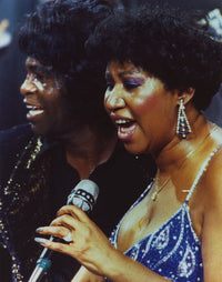 Aretha Franklin duet portrait photo print, showcasing the Queen of Soul's iconic presence.