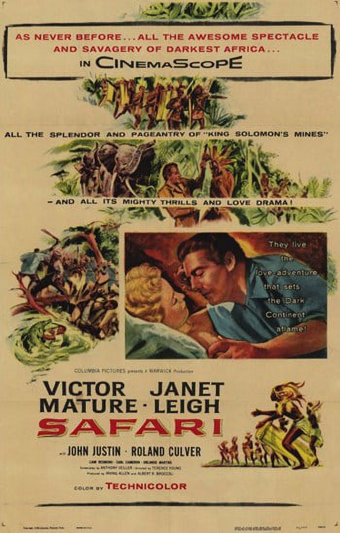 Safari Movie Poster - 11 x 17 Print showcasing adventure and nature.