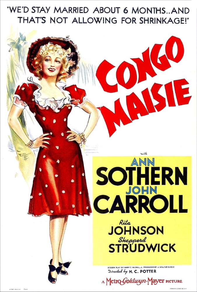 Congo Maisie movie masterprint poster featuring Ann Sothern.