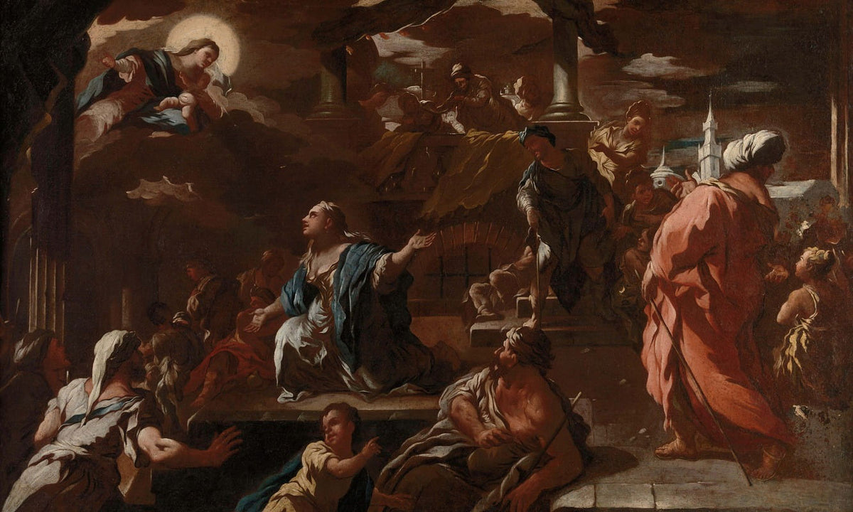 The Vision of Saint Mary of Egypt art print by Luca Giordano.
