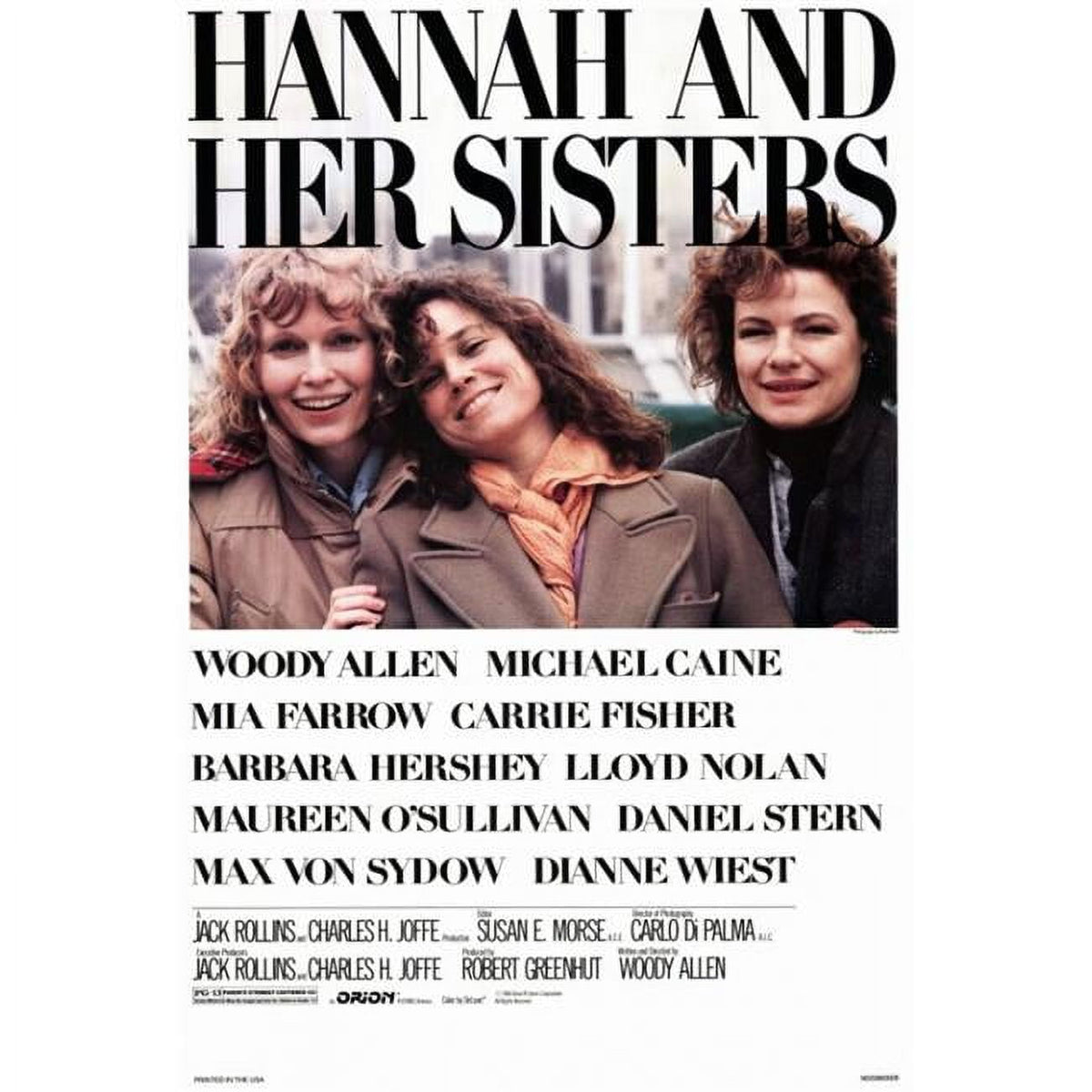 Hannah and Her Sisters movie poster print in 27x40 size.