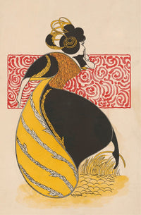 Whispering Woman poster print by E. P. Upjohn, vintage art 1895.