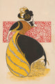 Whispering Woman poster print by E. P. Upjohn, vintage art 1895.