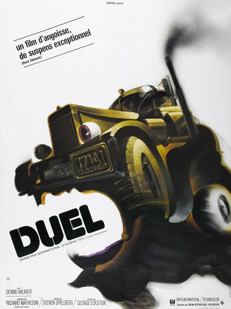 Duel 1971 Movie Masterprint Poster Print showcasing thrilling highway scene.