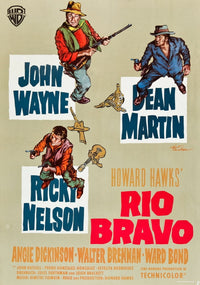 Rio Bravo Movie Poster Print featuring John Wayne, Dean Martin, and Ricky Nelson