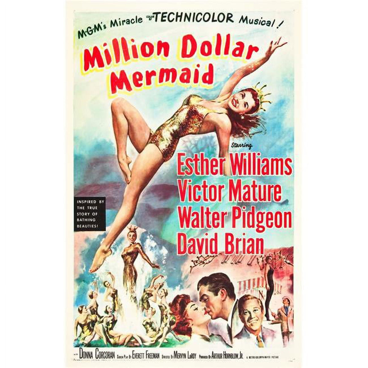 Million Dollar Mermaid Movie Masterprint Poster featuring Esther Williams and Victor Mature