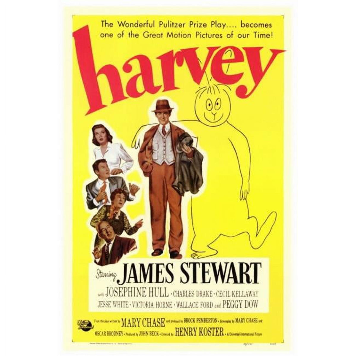 Harvey Movie Poster Print - 27x40 inches, classic film art