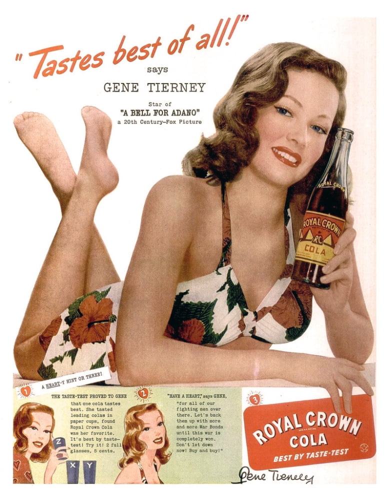 Gene Tierney Royal Crown Cola Advertisement Photo Print