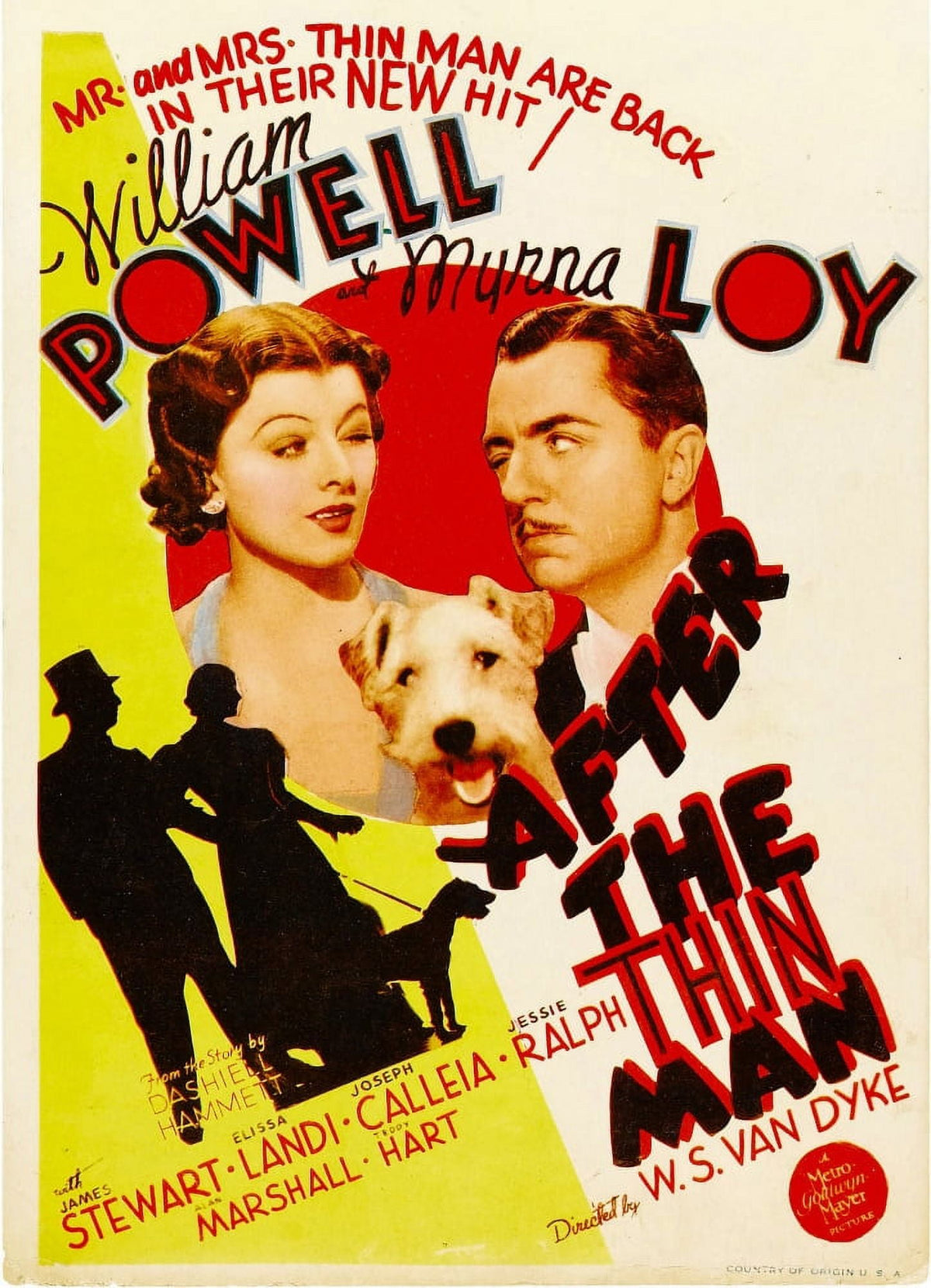 After The Thin Man Movie Poster featuring Myrna Loy and William Powell