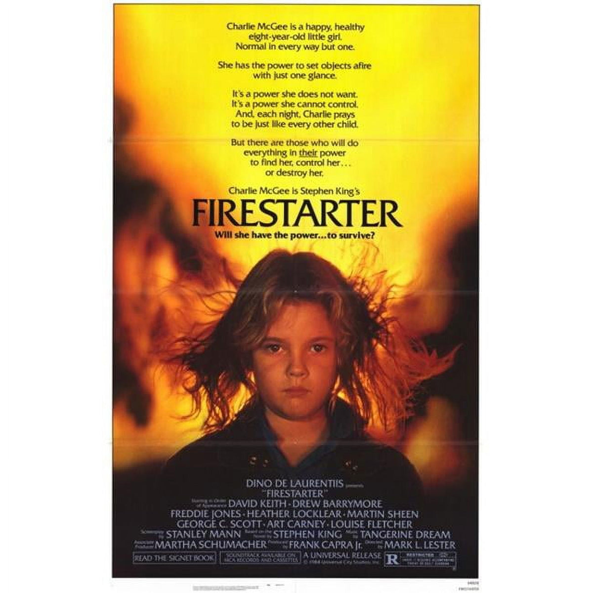 Firestarter Movie Poster 11x17 print showcasing classic horror film art.