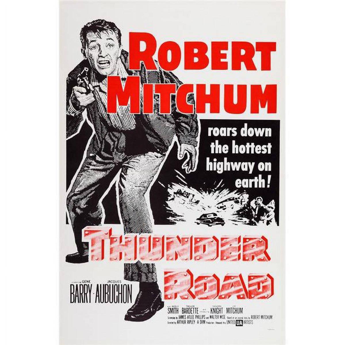 Thunder Road Movie Poster Print featuring Robert Mitchum from the 1958 film