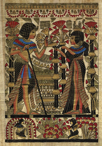Egyptian Papyrus Pharaoh and Wife Poster Print 18x24