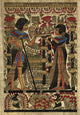 Egyptian Papyrus Pharaoh and Wife Poster Print 18x24