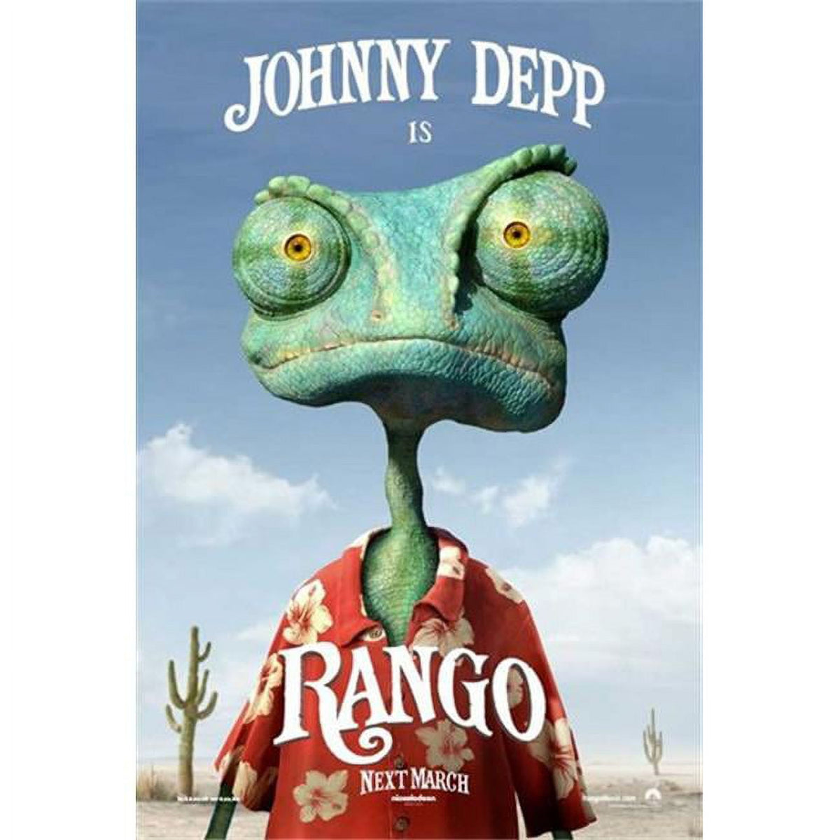 Rango movie poster featuring vibrant colors and dynamic design in 11x17 size.