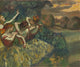 Four Dancers art print by Edgar Degas showcasing ballet elegance.