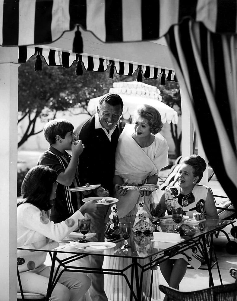 Lucille Ball family photo print featuring Gary Morton, 8x10 size.