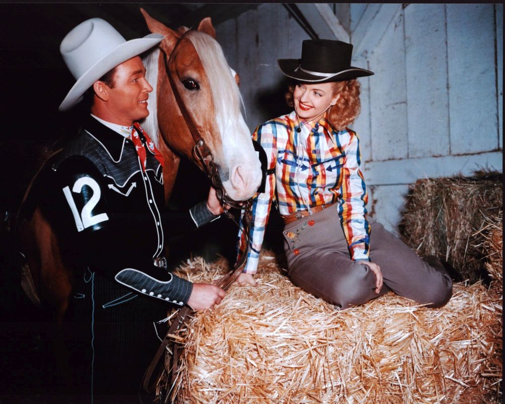 Roy Rogers and Dale Evans photo print with horse