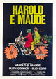 Harold and Maude 1971 movie poster print featuring Ruth Gordon and Bud Cort.