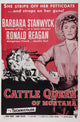 Cattle Queen of Montana movie masterprint poster featuring Ronald Reagan and Barbara Stanwyck.