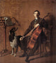 El Violonchelista Juan de Azurmendi art print by Ignacio Zuloaga, showcasing a skilled cellist.