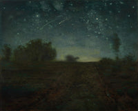 Starry Night art print by Jean-François Millet featuring vibrant stars and colors.