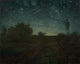 Starry Night art print by Jean-François Millet featuring vibrant stars and colors.