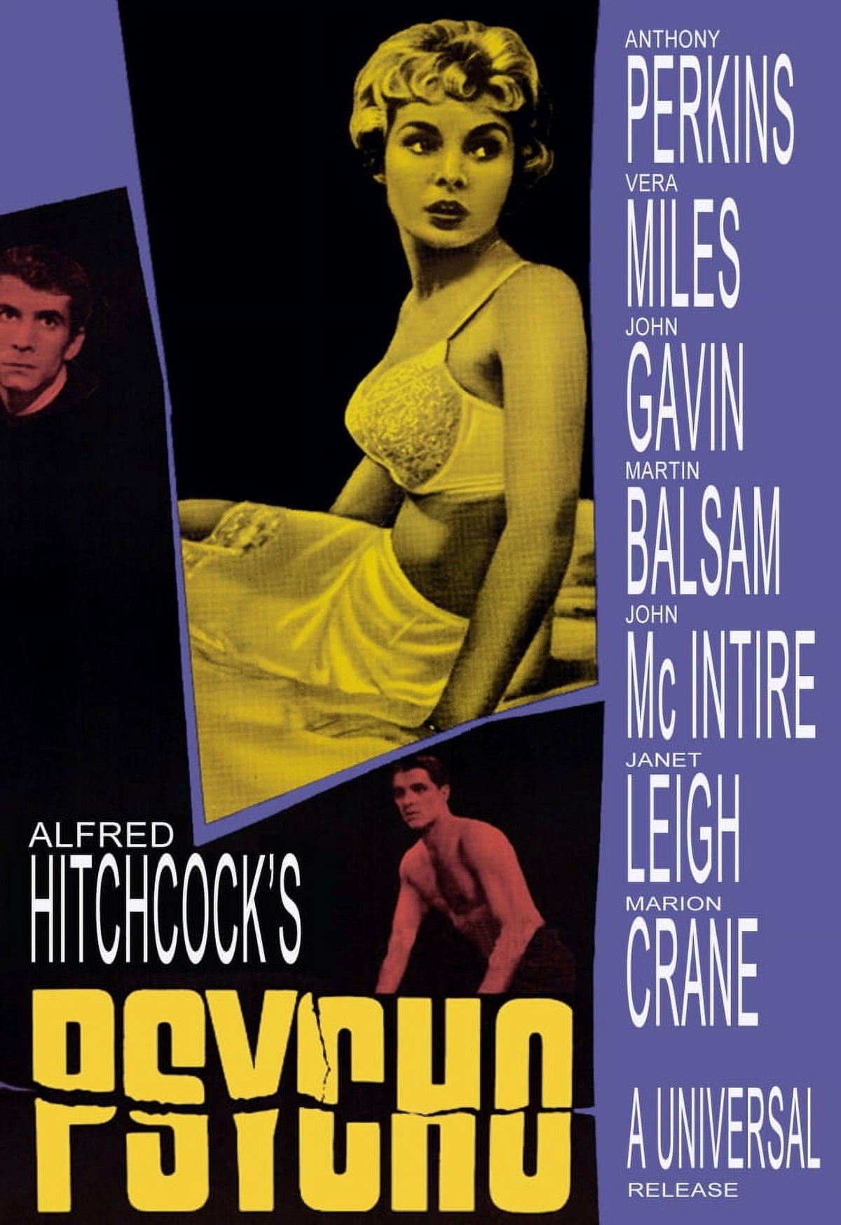 Psycho Movie Masterprint Poster featuring Anthony Perkins, Janet Leigh, and John Gavin