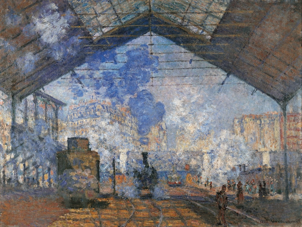 Saint Lazare Station Poster Print showcasing iconic Paris architecture.