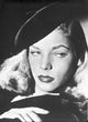 Lauren Bacall photo print in a beret - classic Hollywood icon.