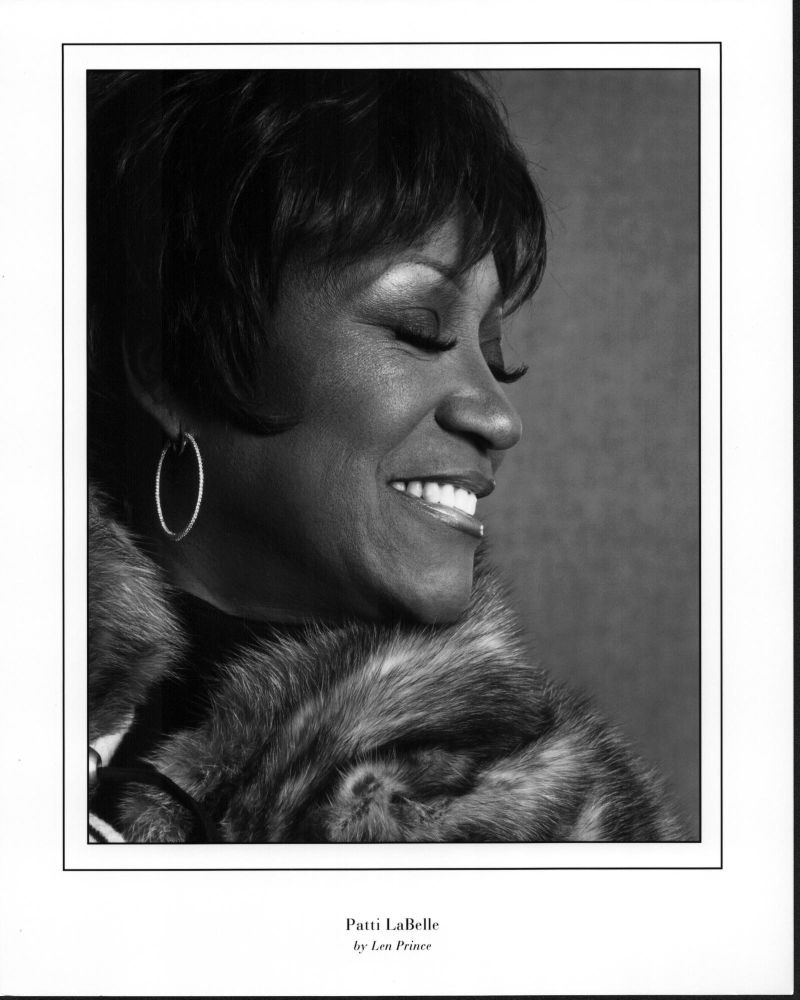 Patti LaBelle black and white photo print by Len Prince, capturing the essence of the iconic singer.