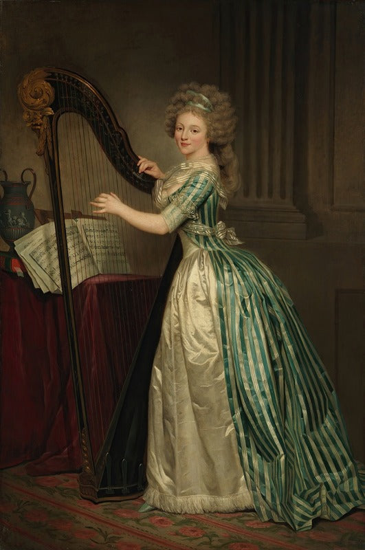 Self-Portrait with a Harp 1791 Fine Art Print by Rose-Adélaïde Ducreux