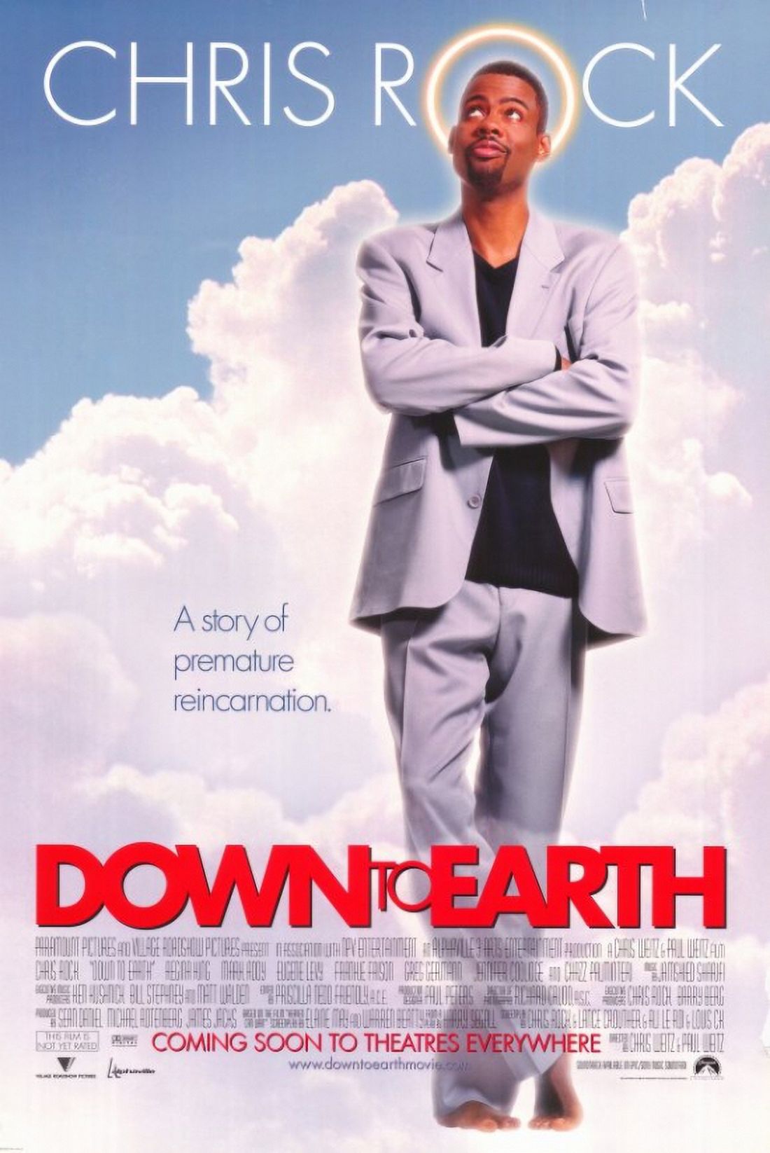 Down to Earth Movie Poster Print - 27x40 size, vibrant movie art.