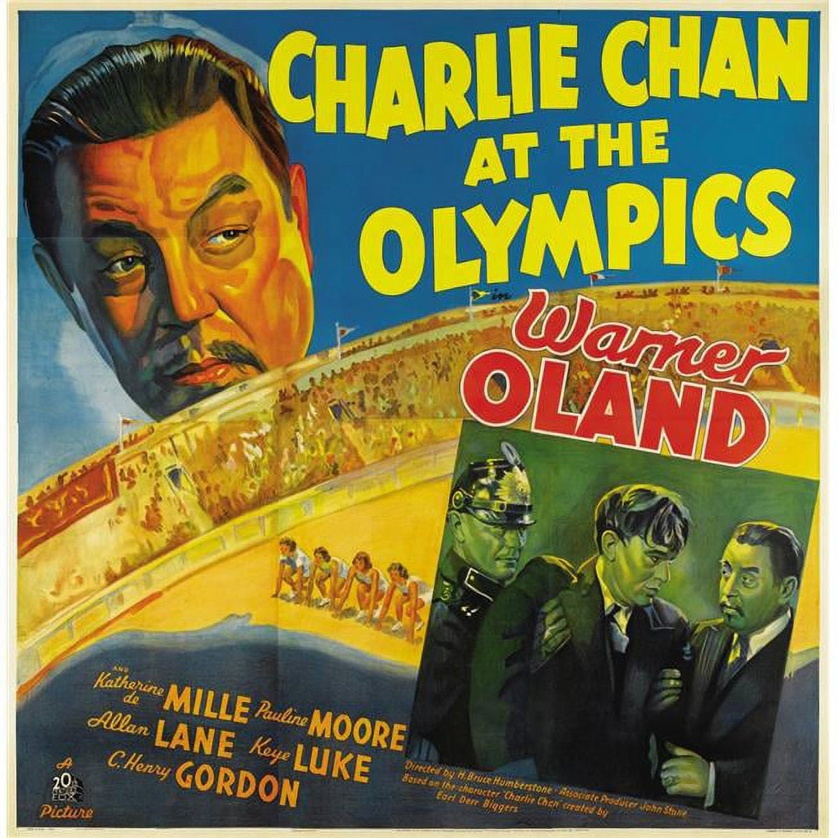 Charlie Chan at the Olympics poster print featuring classic cinema art.