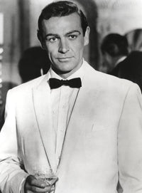 Sean Connery posed in tuxedo with black bow tie photograph print.