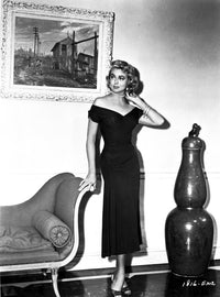 Dorothy Malone portrait in off shoulder dress photo print.