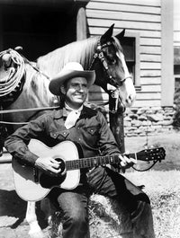 Gene Autry photo print featuring cowboy and horse in a classic Western scene.