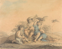 Children with Pet Owls Art Print by Lady Diana Beauclerk