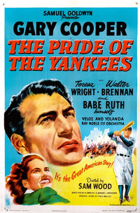 The Pride of The Yankees Still poster print showcasing baseball nostalgia.