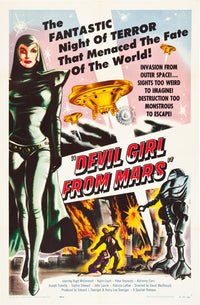 Devil Girl From Mars Fine Art Poster Print showcasing retro sci-fi aesthetic.