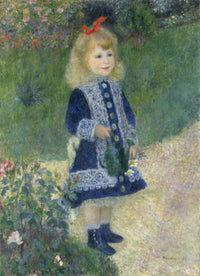 A Girl With A Watering Can poster print showcasing a whimsical garden theme.