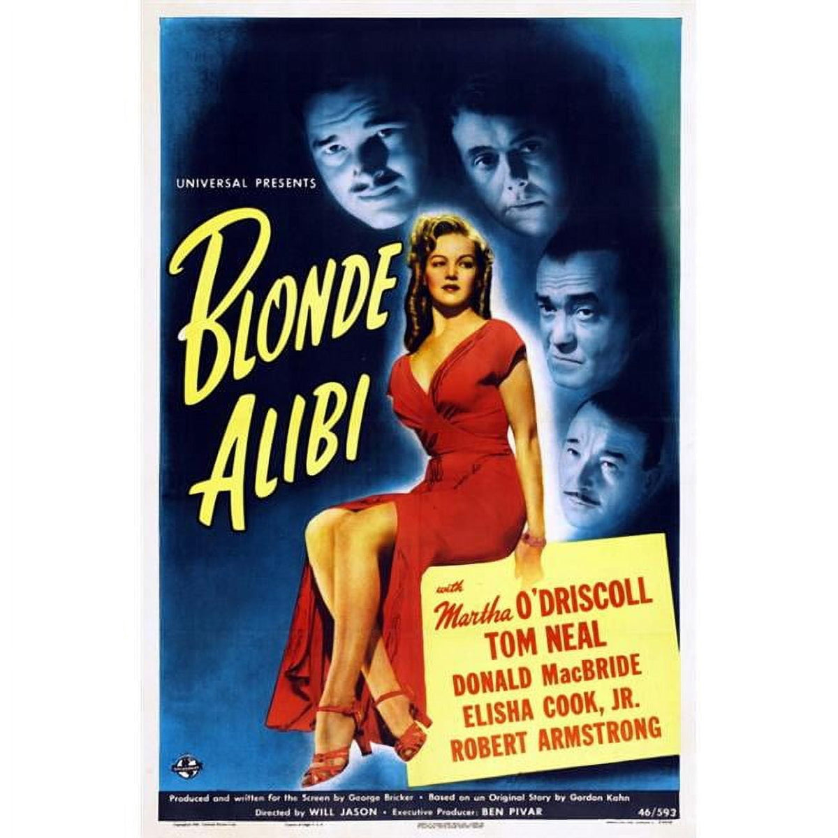 Blonde Alibi Movie Poster Print in 27 x 40 size