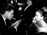Elizabeth Taylor and Richard Burton smoking photo print