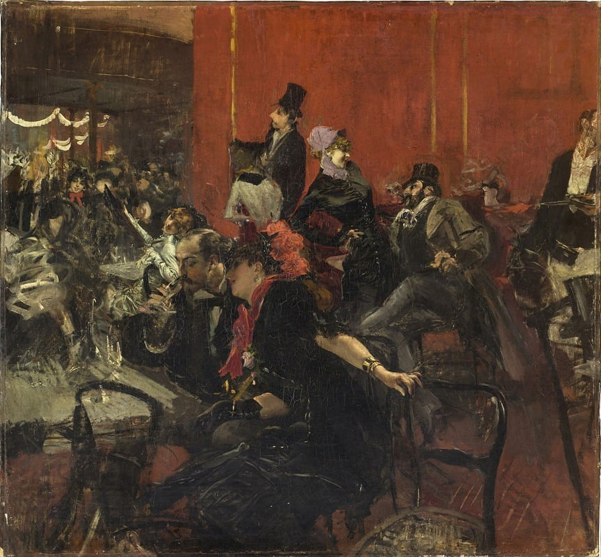 Feast Scene fine art print by Giovanni Boldini, vibrant banquet scene
