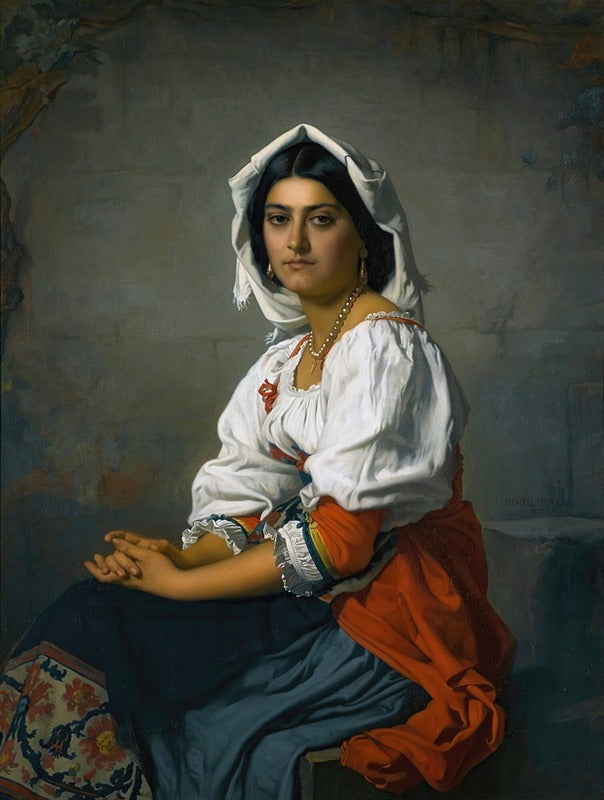 La Jeune Italienne poster print by Henri Lehmann, 18x24