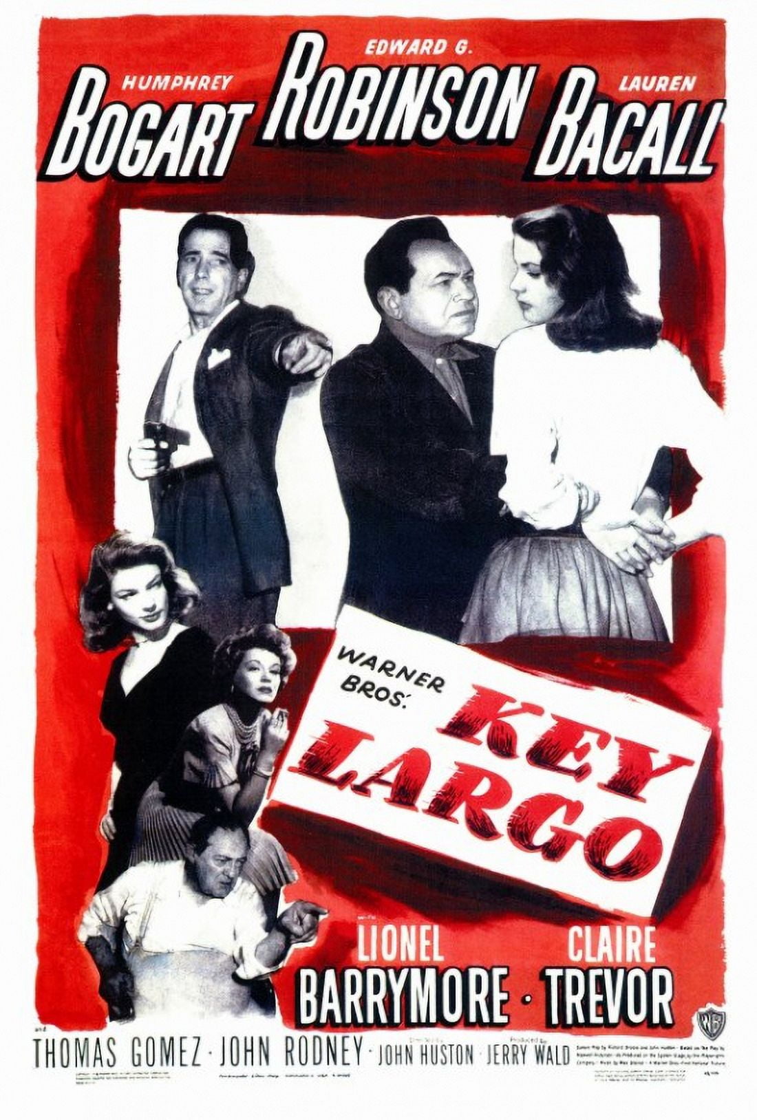 Key Largo Movie Poster Print 27x40 featuring classic cinema art.