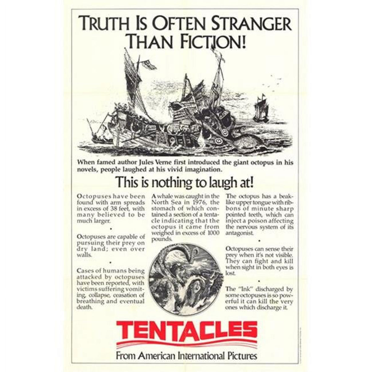 Tentacles Movie Poster 11x17 print featuring vibrant cinematic imagery