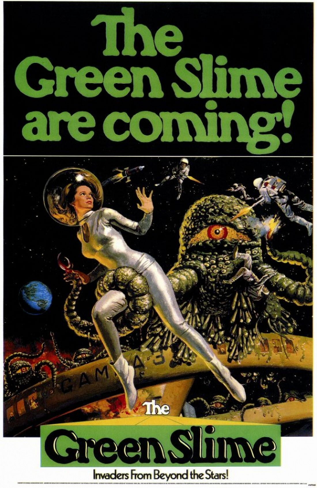 The Green Slime Movie Poster 11x17 print featuring retro sci-fi horror imagery.