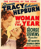 Woman of the Year 1942 movie poster featuring Spencer Tracy and Katharine Hepburn