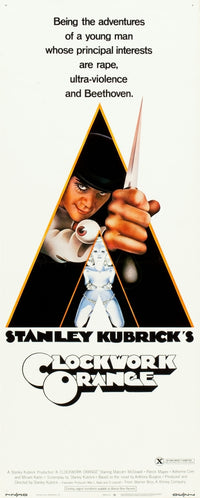 A Clockwork Orange movie masterprint poster featuring Malcolm McDowell.