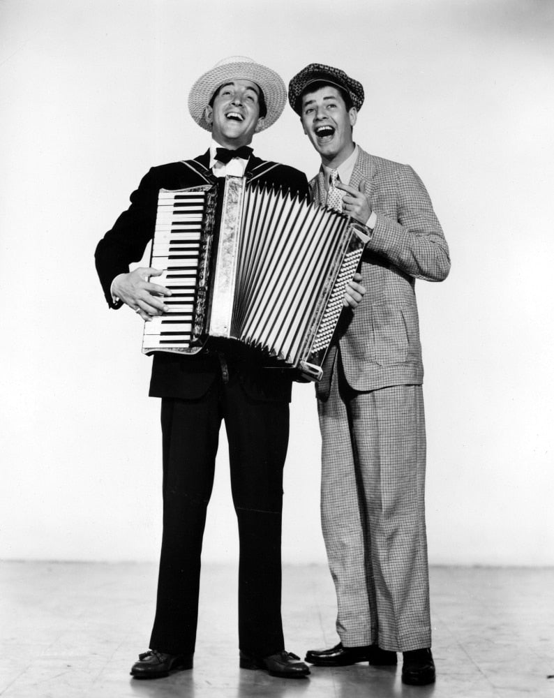 The Stooge movie poster featuring Dean Martin and Jerry Lewis, 1952 classic film art.